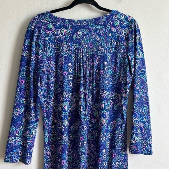 LILLY PULITZER Sz S Aubrey UPF 50 Multi Floral Tropical Pleated Dress - Picture 8 of 12